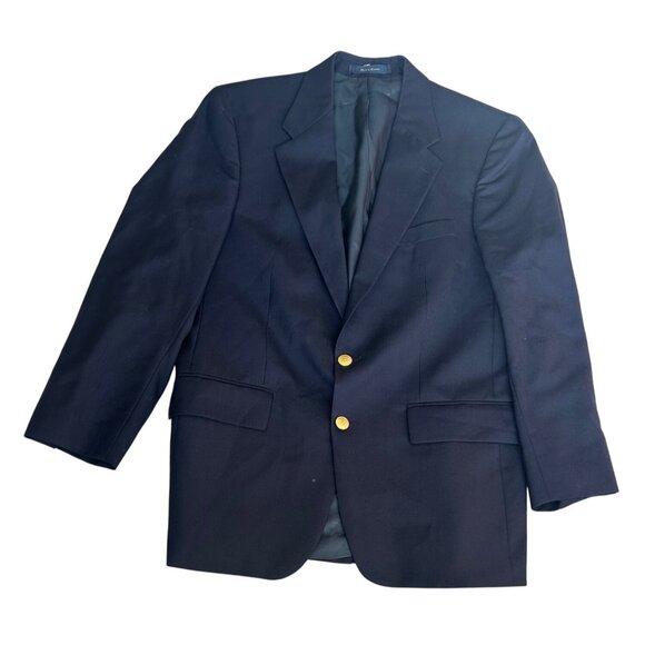 Vtg Chaps Ralph Lauren Blazer Mens 40 R Navy Blue Wool W/  2-Button Gold Accents - Picture 1 of 16